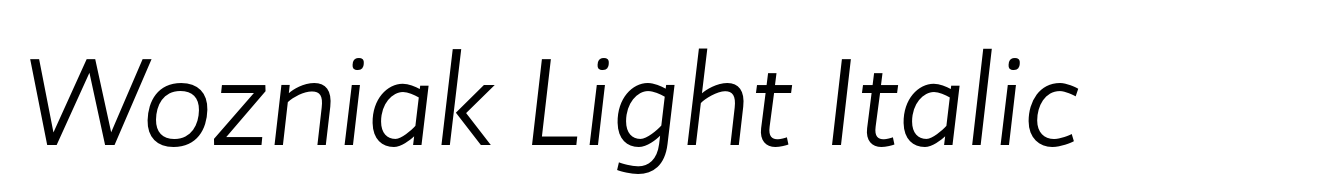 Wozniak Light Italic